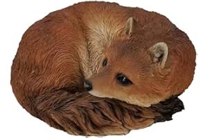 G&H DECOR Decorazione da giardino e per la casa, statua in resina di volpe e bosco, dipinta a mano, dettagli intricati, adatta per uso interno ed esterno, resistente al gelo e allo sbiadimento, idea regalo