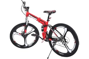INNERBONSARL Vélo VTT 26 Pouces 21 Vitesses MTB Pliable VTT Unisexe Adulte Frein à Disque, Vélo pour Garçon, Fille, Femme et Homme-