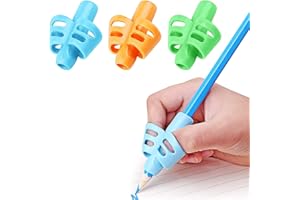 LATRAT 3 x kredki na nadgarstki, silikonowe uchwyty do ołówków, wielokolorowe, ergonomiczne ołówki, pomoc w pisaniu dla dzieci, dorosłych i specjalnych potrzeb