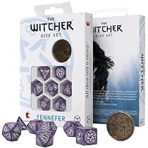 Set De Dados Y Moneda De The Witcher | Caja Con 7 Dados Para Juegos De Mesa | Regalo Para Fans De Geralt