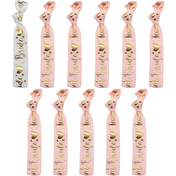 Xinnun 21 Cadeaux pour Future Mariée Comprend 1 Écharpe 10 Badges d'Équipes 10 Bracelets EVJF en Silicone Accessoires de Mariage pour Enterrement de Vie de Jeune Fille(Blanc et Rose