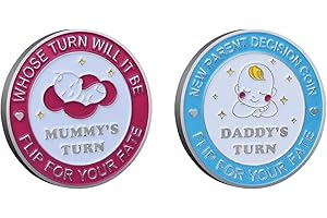AESTUSTHERI Funny New Parent Decision Coin - New Dad Gifts & New Mum Gifts - Pregnancy Gifts for Mum Expecting - Stainless Steel Flip Coin for Baby Shower