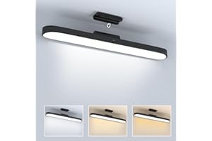 Vlio LED Under Cabinet Kitchen Lights, Dimmable 3 Colors Under Cupboard Kitchen Lights, USB-C Rechargeable Battery Stick on Wireless Light for Wardrobe, Closet, Shelf, Mirror, Makeup (Black 1 Pack)