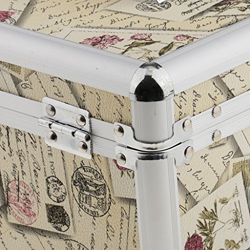 MagiDeal Aluminium Kosmetikkoffer Make-up Werkzeugkoffer Schminkkoffer Maße: 25 x 17 x 16cm Friseurkoffer Nagelstudio Beauty Case Elegantes Design Ideal Geschenk Damen Frauen - 5