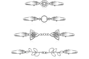 JJUNW 4 stycken vintage cardigan klämmor, metall pullover clips, silver blusar klänningar krage stängning halsduk clips broscher för retro elegant kofta charm tillbehör