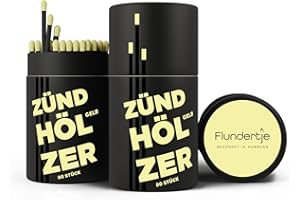 Flundertje Fiammiferi di design, partite colorate in elegante scatola di cartone (giallo)