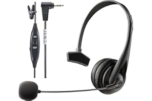 Voistek Cuffie telefoniche da 2,5 mm con MICR cancellazione del rumore, Cuffie per telefono fisse compatibili con telefoni desktop KX-TGF575S KX-TGF352N KX-TGA470 KX-TGA652 KX-TGA660 KX-TGA931T