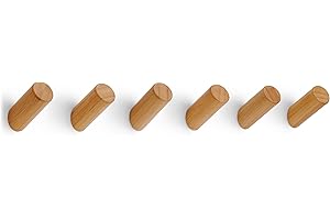 LARHN Wooden Wall Hooks (6-Pack)