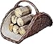 Produktbild Polar-Uni Weiden-Holzkorb Kaminkorb Brennholzkorb mit Jute ausgeschlagen mit Bügel L x B 40 x 50 cm