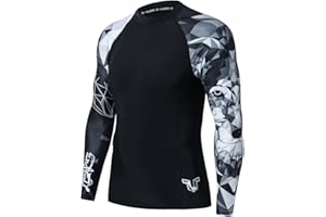 HUGE SPORTS Wildling Series Rash Vest Sun Protection Quick Dry Compression Rash Guard Long Sleeve MMA BJJ