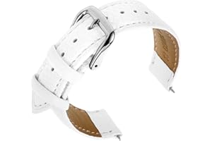 cobee Genuine Leather Watchband, First Layer Calfskin Vintage Watch Strap with Stainless Steel Buckle Universal Replacement Straps for Men Women, Lychee Grain