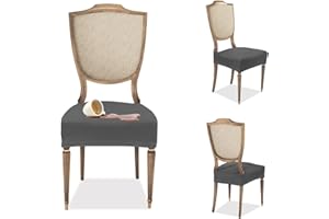 BANZAII TEXTILE INNOVATOR ONLINE Banzaii – Coprisedia Antimacchia senza Schienale – Coprisedia solo Seduta per sedie da cucina, sala da pranzo, cerimonia, ristoranti – 6 Pezzi Grigio Made in Italy