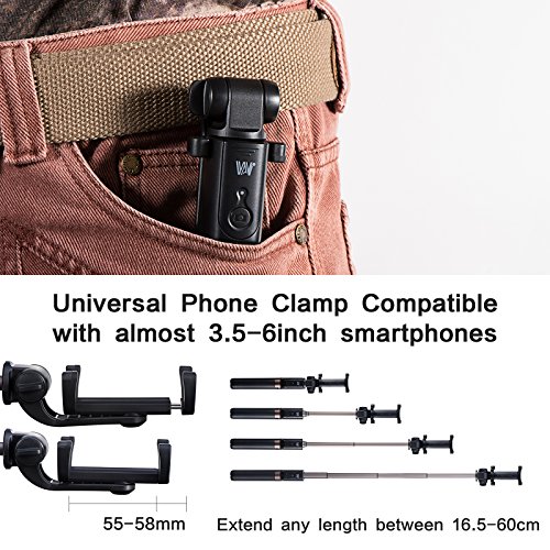 ASEL Bluetooth Selfie Stick Stativ, 2 in 1 Selfie-Stangen mit Bluetooth-FernauslÃ¶ser, Ausfahrbar Kabelgebunden Stab mit Monopod Erweiterbar 360Â° Rotation fÃ¼r iPhone 6 6s 7 7plus, Samsung, Smartphone