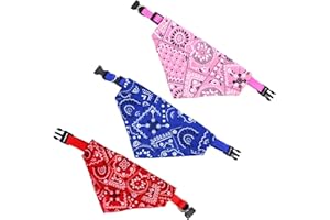 DULSPUE Bandana Chien Collier - 3 Pièces Ajustable Bandana Triangle pour Animaux de Compagnie, Écharpe pour Chien Chat, Bandana Chien Écharpe, Foulard Accessoires pour Animaux (S)