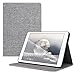 Produktbild kwmobile Hülle für Apple iPad 9.7 (2017/2018) - Tabletcover Slim Case Tablet Schutzhülle - Smart Cover Tabletcase Canvas Design Hellgrau