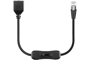 SinLoon Línea de extensión de teléfono RJ12 6P6C Cable de teléfono fijo de teléfono macho a hembra con interruptor de desconexión (0,5M/1,6FT)