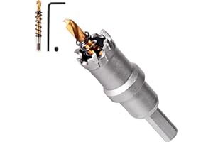 GPtzlei Tungsten Carbide Hole Saw（42mm）- Heavy Duty TCT Hole Cutter for Stainless Steel, Metal, Iron, Wood & Plastic with Titanium Pilot Drill