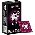 NottyBoy LoveLust Ultra Ribbed Condoms, 10s, Deep Ribs for Extra Pleasure and Enjoyment, Regular Size, Latex, Extra Lube for More Comfort 10 (Pack of 10)