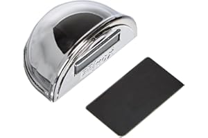 Brinox Tope de Puerta con Imán, Adhesivo, Fabricado en España, Cromado, Incluye Placa de Acero Inoxidable, Protección de Paredes y Muebles, 1 Unidad