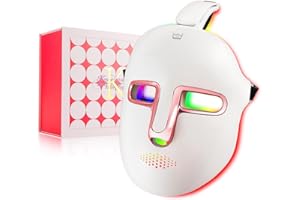 LIARTY Máscara de terapia de luz LED inalámbrica de 7 colores, tratamiento facial y cuello, dispositivo de belleza para rejuvenecimiento, antienvejecimiento, arrugas, manchas, máscara facial LED (rosa)