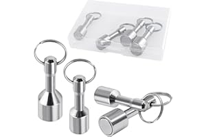 GOLD DEER 4Pcs Keychain Magnets for Testing Brass Mmagnetic Key Holder Keychain Pocket Magnets for Purse Gold Silver Jewelry Ferrous Metals Test Magnet Hanging Keys Holder,D12mm and 15mm