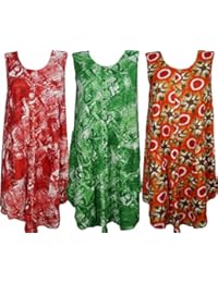 Indiatrendzs Women Rayon Printed Poncho Dress 3pcs In One Combo (Valentine Special)