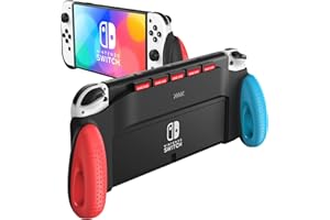 JUSPRO Grip-Schutzhülle Kompatibel mit Nintendo-Switch-OLED-Modell, Einzigartiges Schalter-Zubehör, Bequemer und Ergonomischer Griff mit 5 Spielplätzen