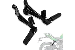 FOVPLUE Rear Passenger Footrests Foot Pegs w/Brackets for Kawasaki Ninja 650/Z650 2017-2025,Black
