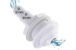 Amapool Inlet Nozzle 14 cm I Inlet Nozzle for Pool with Hose Nozzle 38/32 mm I Standard Pool Inlet Nozzle I Pool Nozzle Adjustable Nozzle I 32 mm and 38 mm Hose Connection I 14 cm Long