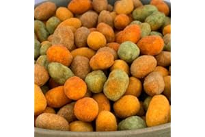 NULTHY - 1kg Mix de Cacahuetes - Frutos Secos cuatro Sabores - Explosión de Sabor - BBQ, Pimentón, Queso-Cebolla y Wasabi