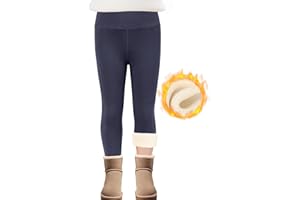 SPFASZEIV Thermo Leggings Mädchen Gefütterte Hose Kinder Dicke Winter Warme Lange Baumwolle Leggings mit Fleece 5–11 Jahren