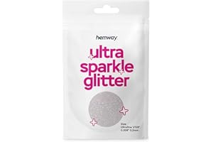 Hemway Premium Ultra Sparkle Glitter Multi Purpose Metallic Flake for Arts Crafts Nails Cosmetics Resin Festival Face - Mother Of Pearl Iridescent - Ultrafine (1/128" 0.008" 0.2mm) 10g / 0.35oz SAMPLE