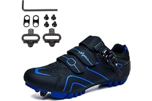 PENXZT Chaussures de Cyclisme pour VTT pour Hommes Chaussures de vélo de Montagne compatibles avec des Crampons SPD à 2 Boules Chaussures de vélo de Conduite extérieure intérieure