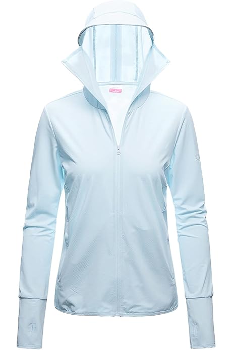 Giacca Donna Protezione Solare UPF 50+ - Leggera Con Cappuccio E Fori Per Pollici - Foto 11