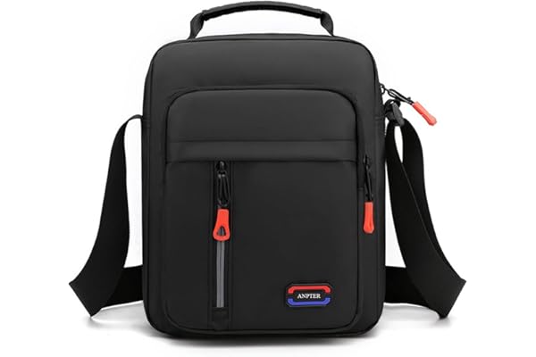 Sacs Bandoulière Homme Sacoche Petits Sac à Bandoulière Crossbody Bag Shoulder Pochettes Sacs à Main Voyage Cartable Besace pour Loisirs Vacances Excursion Randonnée (Noir Sacs Bandoulière Homme)