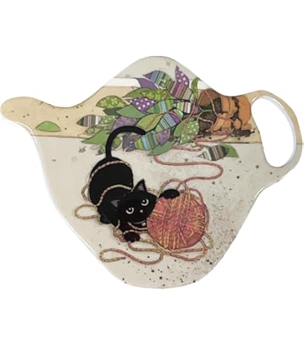 Soucoupe Pour Sachet De Thé KIUB - Chaton Sur Livres, En Mélamine