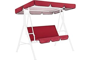 KOMSOUP Housse De Rechange Assise Balancelle,Housse De Rechange Assise Balancelle,Toile De Remplacement De Coussin Balancoire 3 Places Universelle Extérieure, Étanche À La Poussière, Imperméable