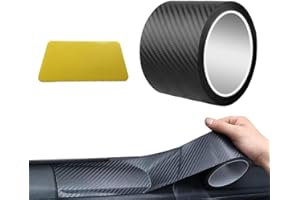 NCCHDZSW Carbon Folie Auto 5 cm X 10 m mit 1 Kunststoffschabern Auto Einstiegsleisten Schutz 3D Selbstklebend Autofolie Kohlefaser Aufkleber für Autotürschutz Einstiegsleistenschutz Stoßstangenschut