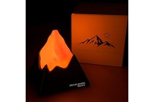 ‎NESVECIT Vulkan Nachtlicht LED Dimmbar mit Timer, Nachtlicht für Kinder, Wiederaufladbares Nachtlicht für Schlafzimmer, Dekolicht für Schlafzimmer & Wohnzimmer, Geschenkidee für Erwachsene & Kinder, Schwarz