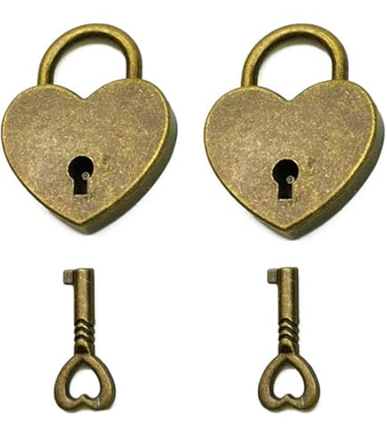 2 Pack Mini Antique Bear Padlocks - Vintage Bronze Decorative Locks For Jewelry Boxes & Diaries