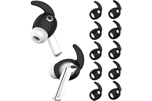 TUDIOW Nakładki na słuchawki do Samsung Galaxy Buds 3 Pro, sportowe zatyczki do uszu, silikonowe, antypoślizgowe, odporne na zarysowania, Galaxy Buds Pro 3, czarne, 5 par