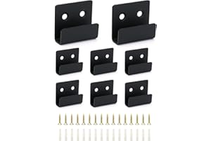 QWORK® 8 Piezas Gancho de Pared Resistente, Soporte en U de Acero Inoxidable para Sujetar Marcos de Cuadros, Baldosas de Cerámica y Espejos de Pared, Negro, Ancho Interior de 11 mm