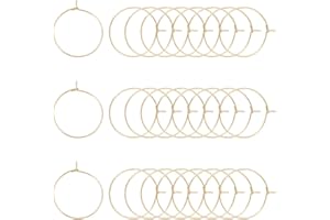 UNICRAFTALE 50 Stk DIY Ohrringe Golden 304 Edelstahl Weinglas Charms Ringe Hypoallergene Creolen Rohlinge Ohrring Bastel Zubehör Metall Weinglasringe Marker für Ohrring Schmuckherstellung Partyzubehör
