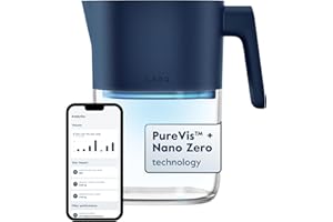 LARQ PureVis 3 en 1 Jarra 1,9L - Autolimpieza UV, elimina PFAS, Cloro, Plomo y más – Seguimiento con App – Filtro de origen vegetal – Garantía 2 Años, Monaco Blue