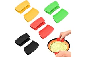 BONGSHAKALAKA 4 Pares Asas De Silicona para Ollas Mango Silicona De Asas Asas para Ollas para Agarraderas De Olla Térmico Funda De Asistencia De Soporte De Sartén Caliente para La Cocina Doméstica