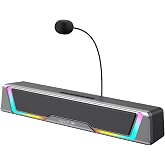 Havit SK221 RGB Işıklı Gaming Soundbar, Oyuncu Hoparl&ouml;r&uuml; - BT 6.0 ve USB Bağlantılı &Ccedil;ıkarılabilir Mikrofonlu