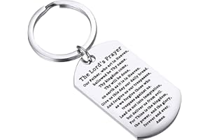 MYSOMY The Lord's Prayer Keychain Our Father who Art in Heaven Matthew 6:9-13 Religious Gifts