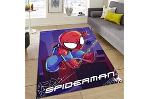 KIKCY Cartoon Spiderman Teppich Kinder Anime Rutschfester Teppich Wohnzimmer Schlafzimmer Marvel Teppich-80 * 120 cm_TF-80