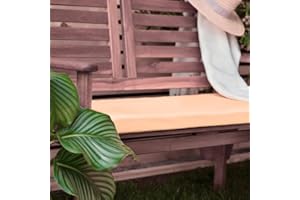 Garden mile 2 Seater Garden Bench - Cushion Pad Outdoor Indoor Garden Furniture Cushions - 108cm x 45cm x 5cm Cream Coloured Seat Cushion - Non Slip Water-Proof Bench Cushion (Cream)