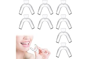 NPQ 8Pcs Silica Gel Teeth Whitening Mouth Trays,Transparent Thermoplastic Teeth Trays for Adults Tooth Bruxism for Kit Moldable Teeth Guards Teeth Bleaching Trays Oral Dental Care Kit